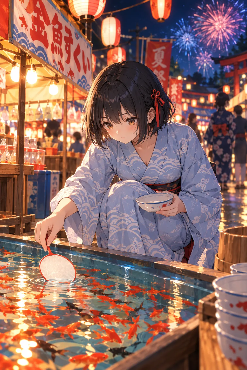 夏祭捞金鱼