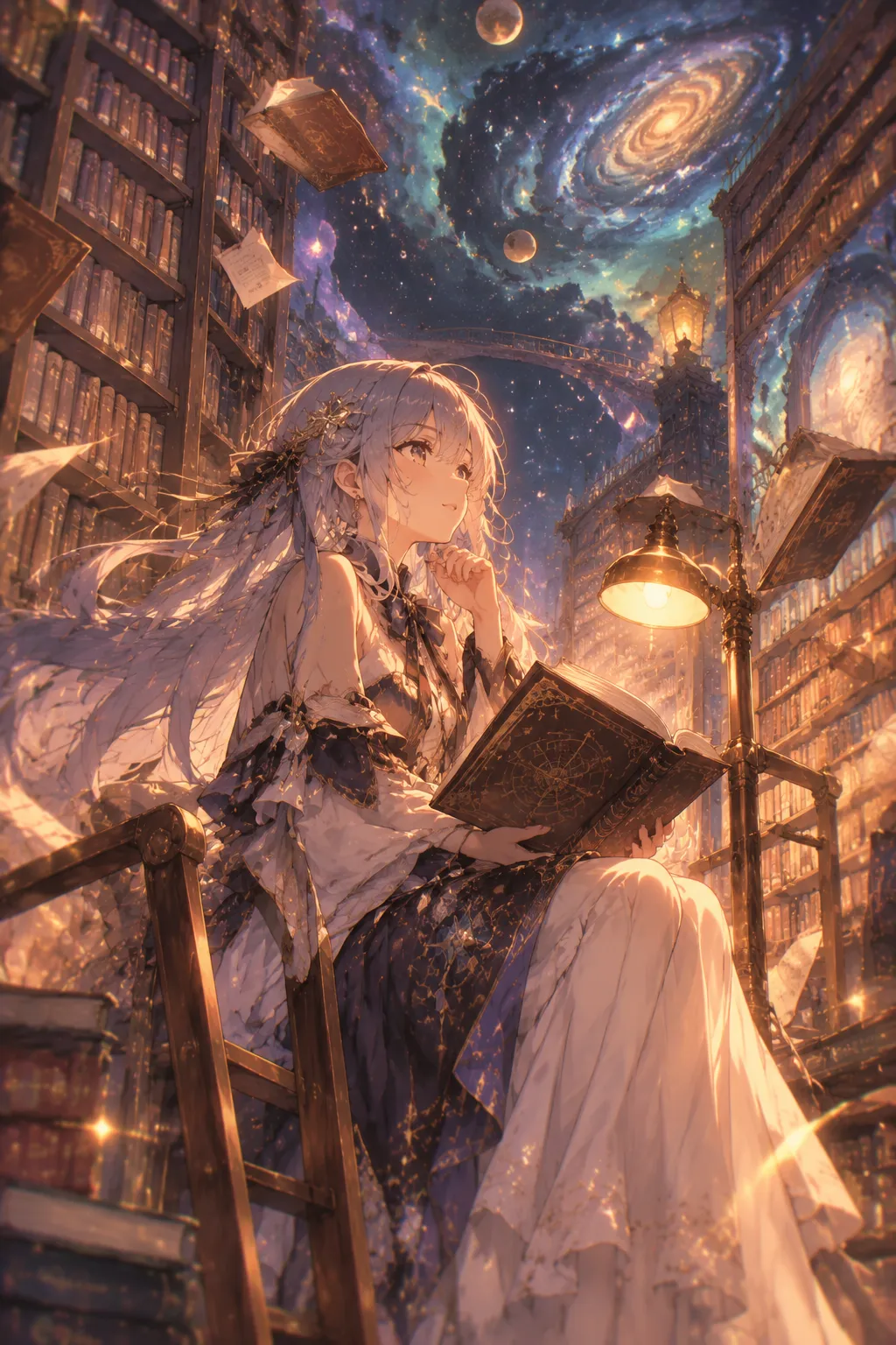 二次元动漫：星辰图书馆少女 效果图