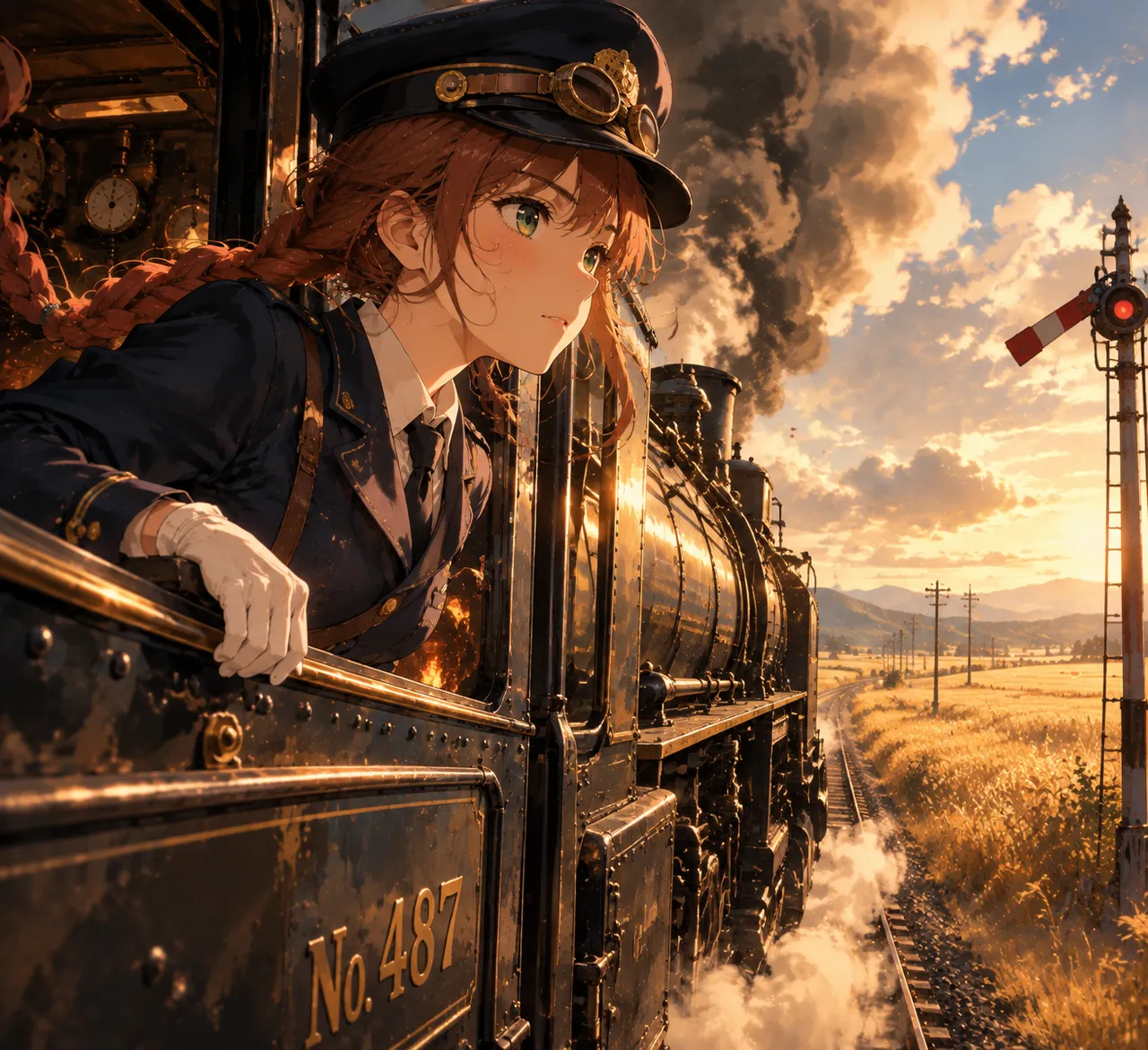 Anime: Dampfzug-Schaffnerin