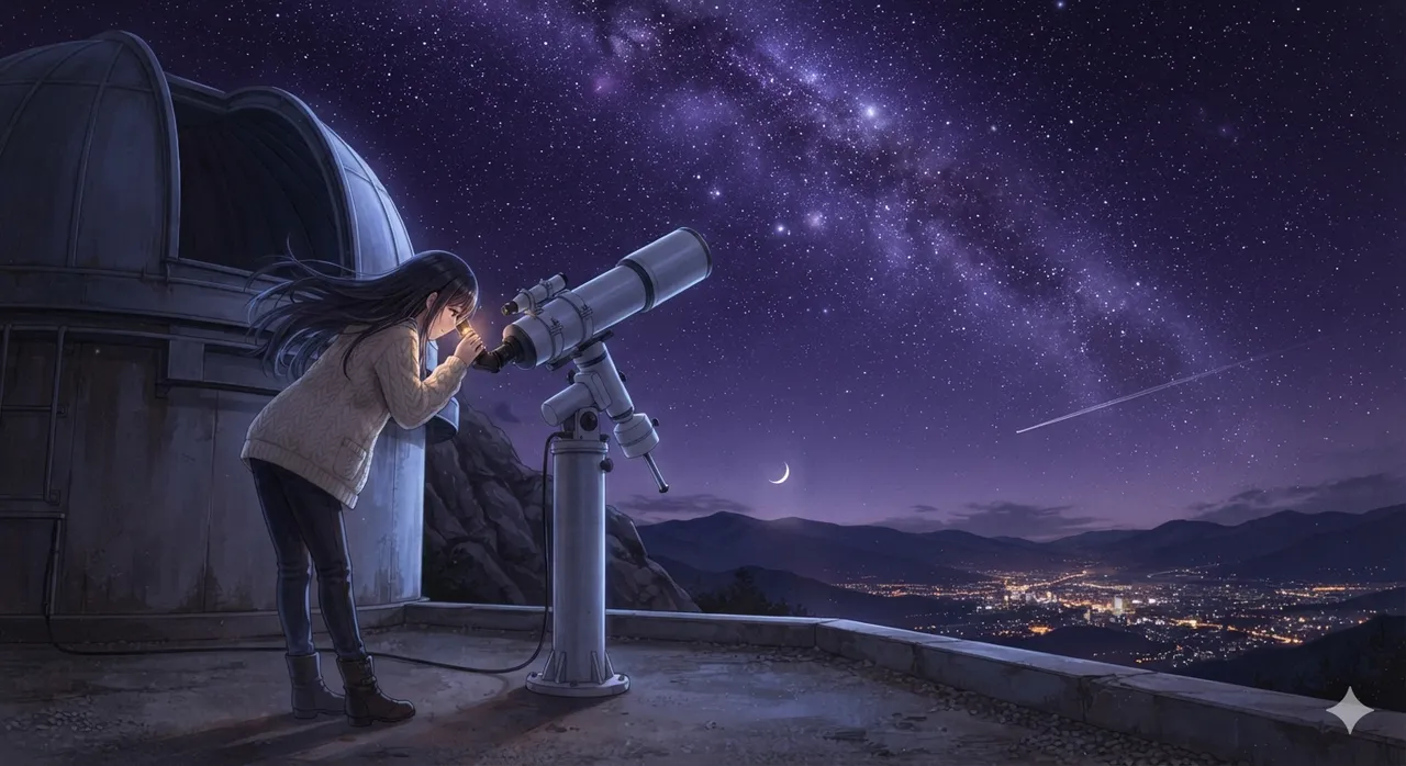 Anime : observatoire sous les étoiles