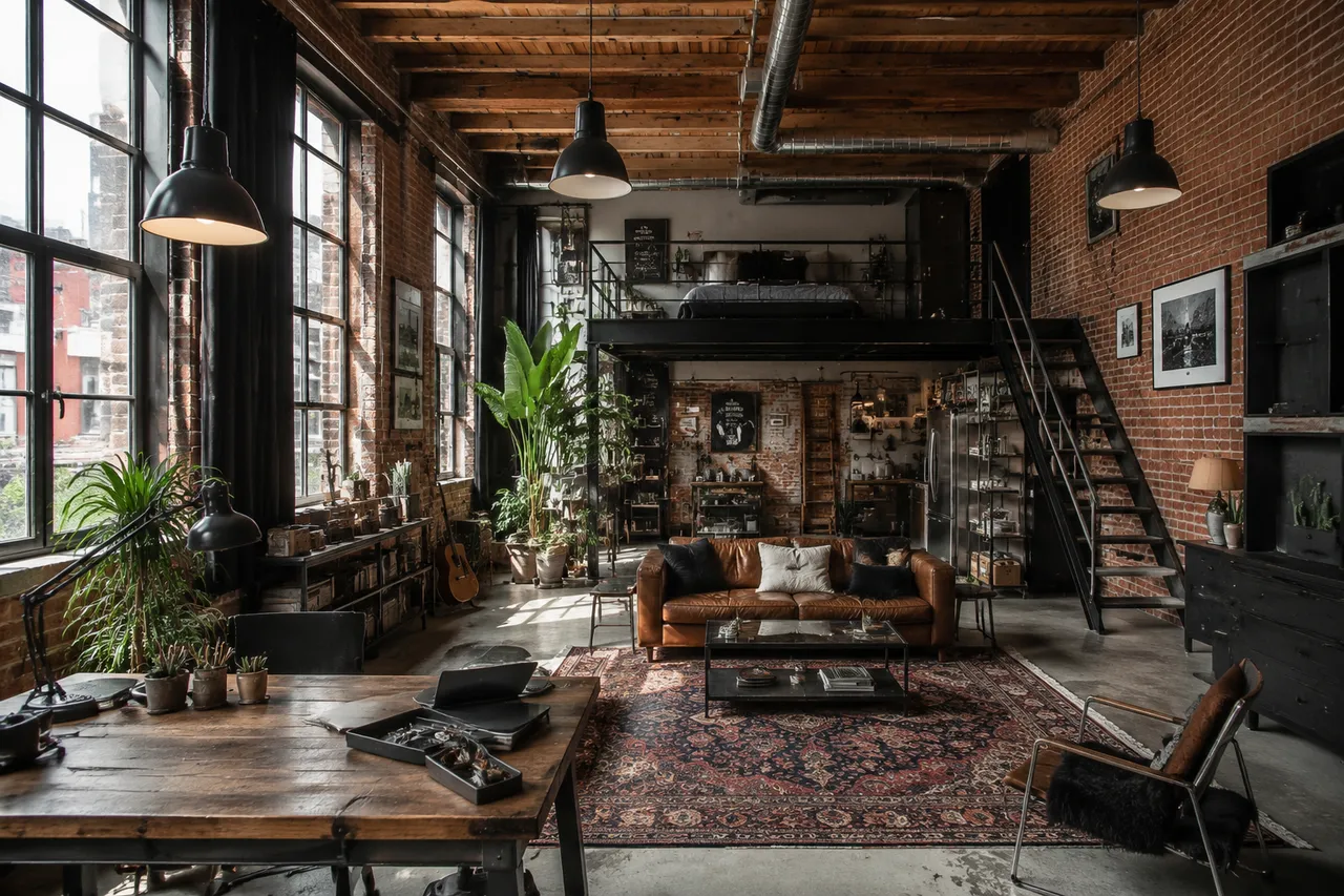建筑空间：工业风 LOFT 效果图