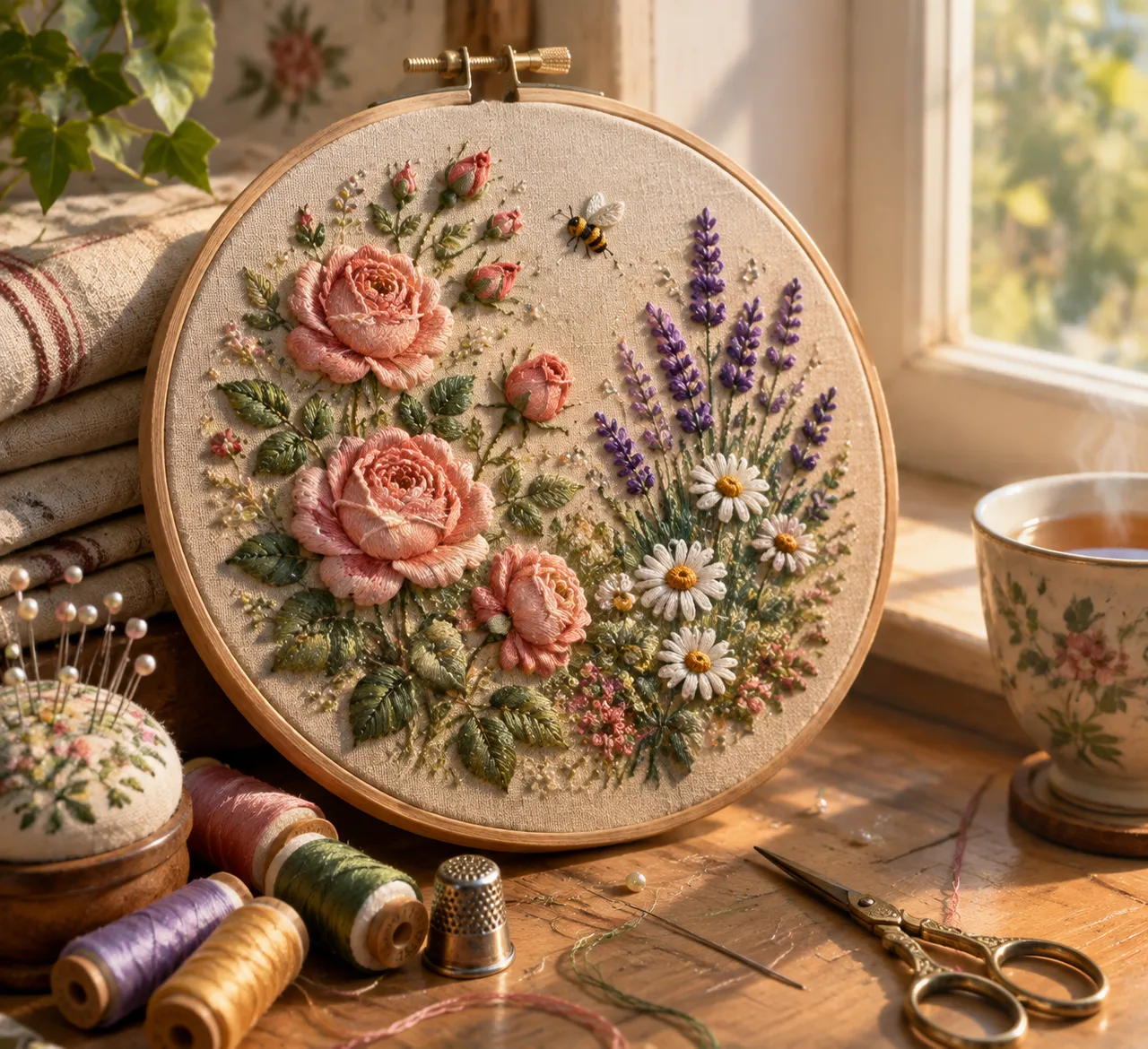 Kunststile: Gestickter Sommergarten