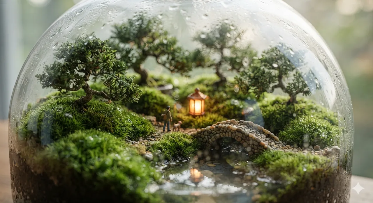 Kunststile: Moos-Terrarium-Welt