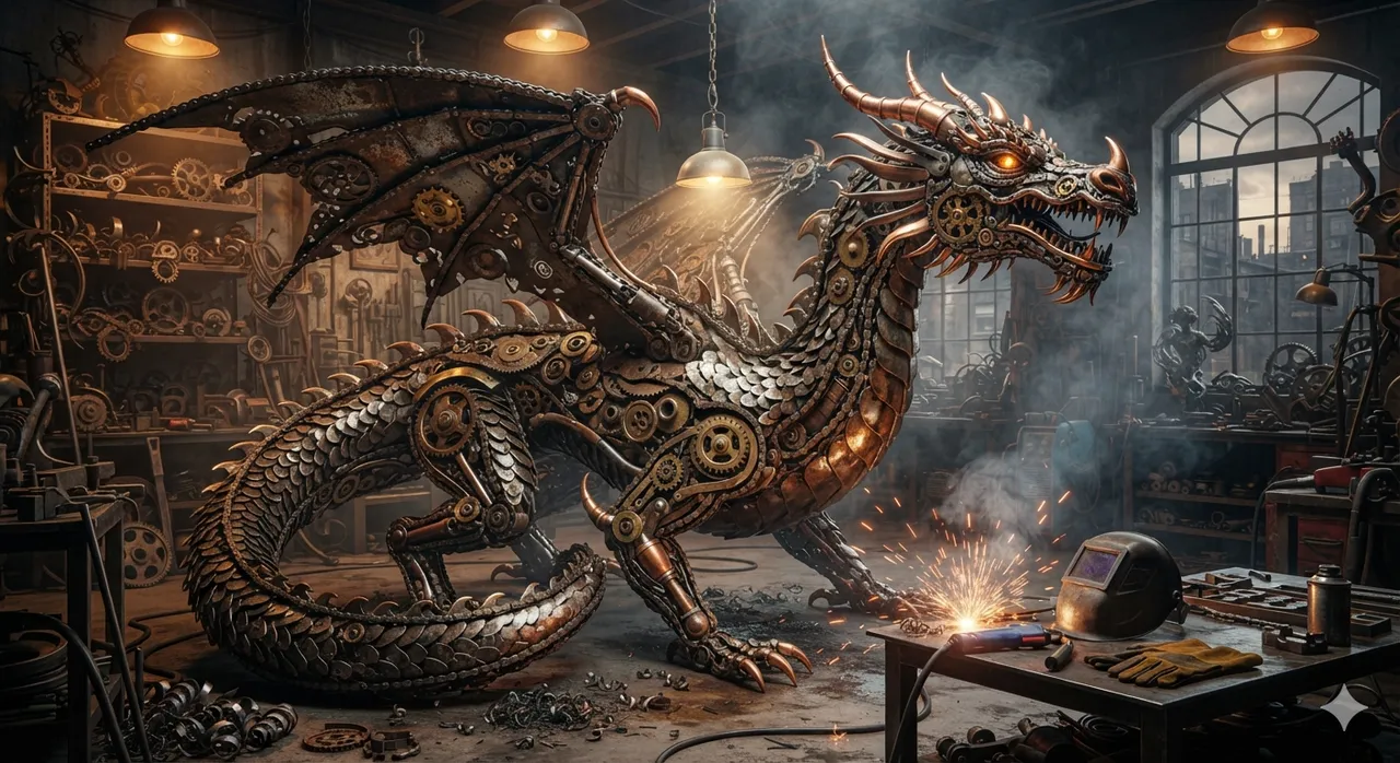 Art: Welded Metal Dragon