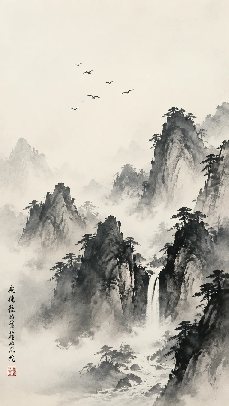 头像壁纸：水墨手机壁纸 效果图