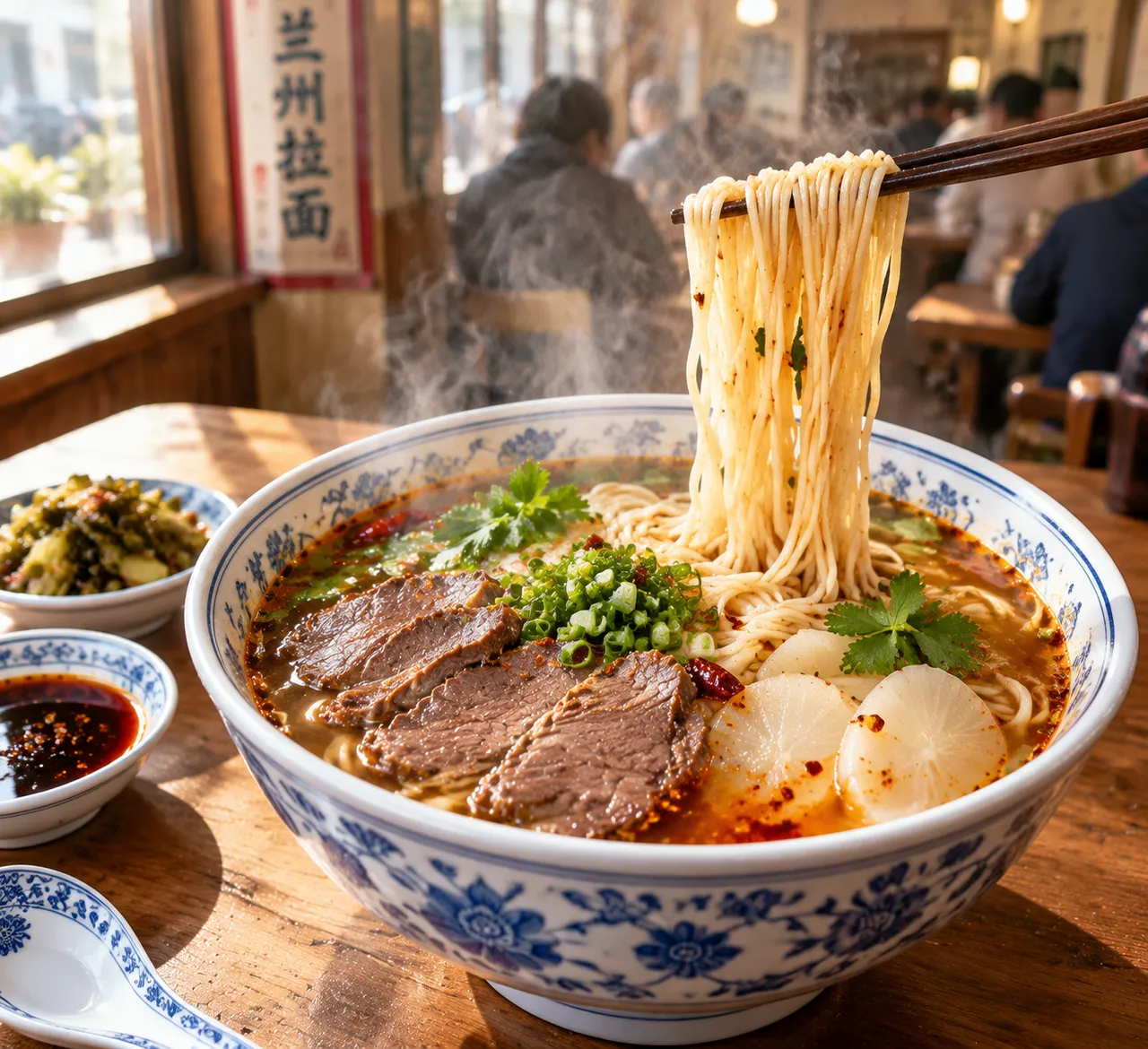 Cuisine : nouilles de bœuf de Lanzhou
