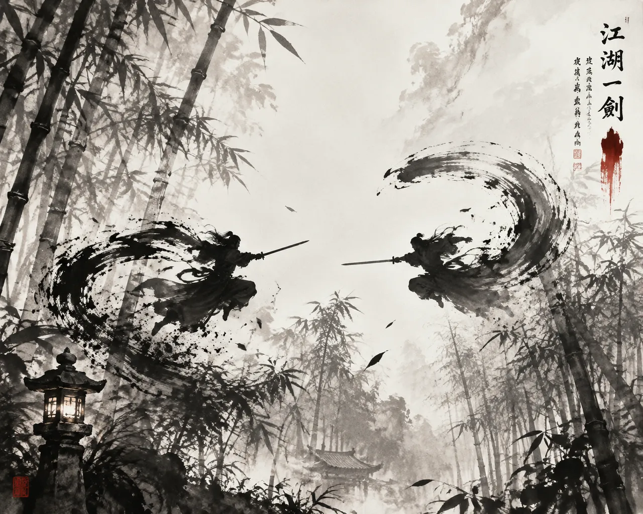水墨国风：竹林江湖对决 效果图