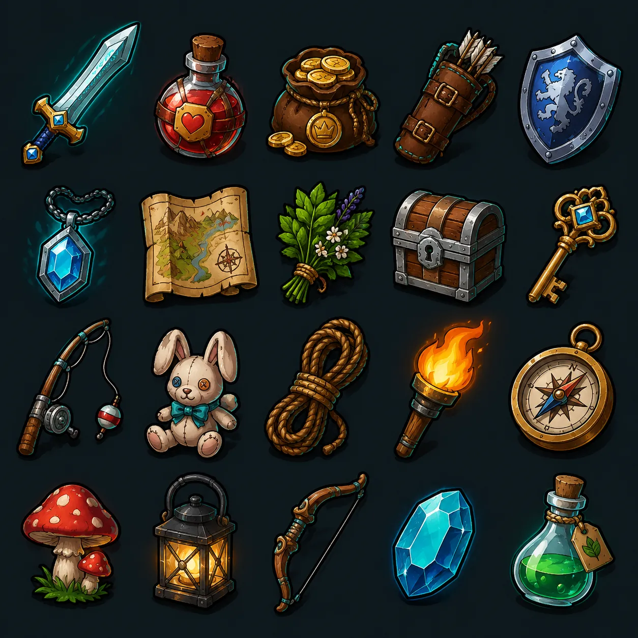 道具图标集：RPG 物品栏 效果图