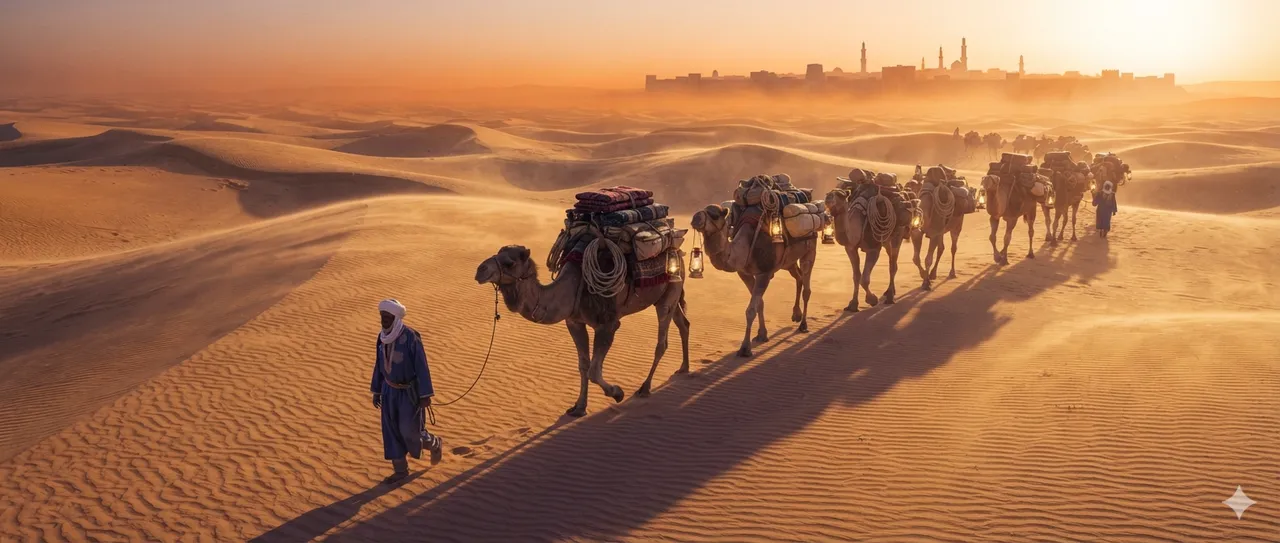 Гейм-арт: караван на дюнах