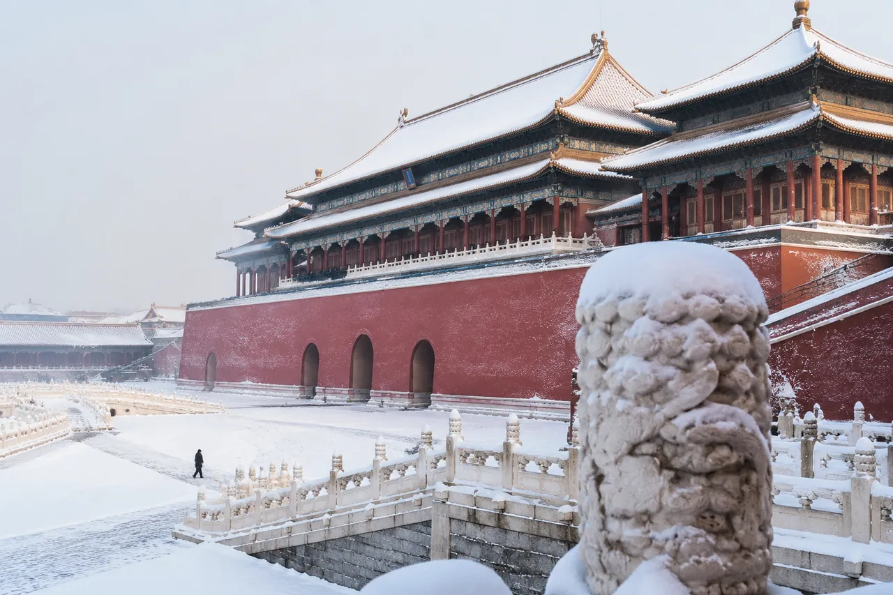 国潮古风：故宫红墙初雪 效果图