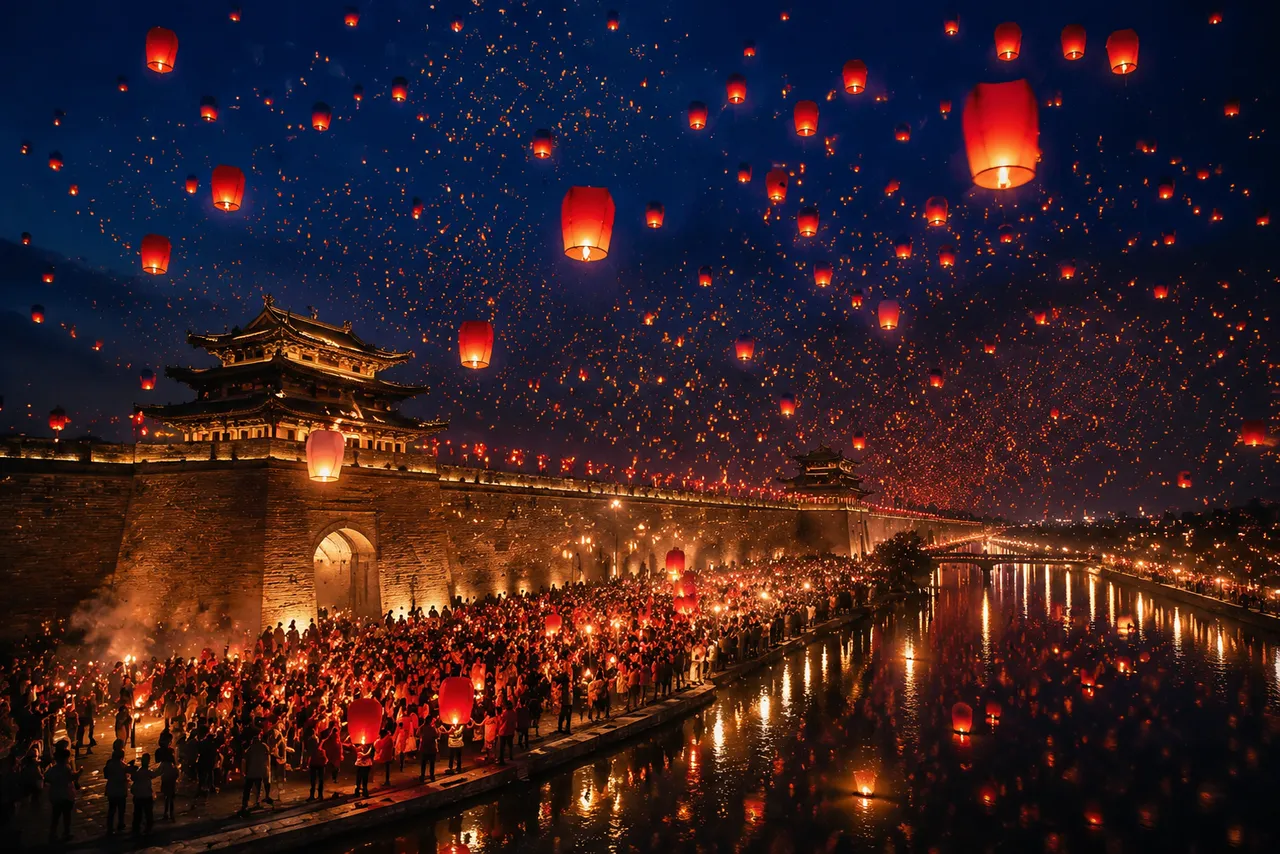 国潮古风：元宵花灯夜空 效果图
