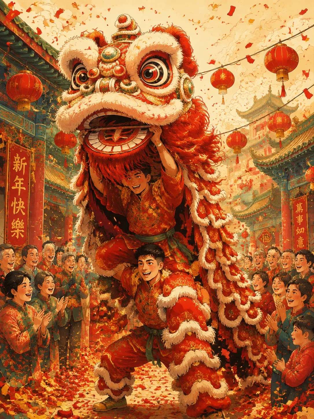 国潮古风：醒狮闹新春 效果图