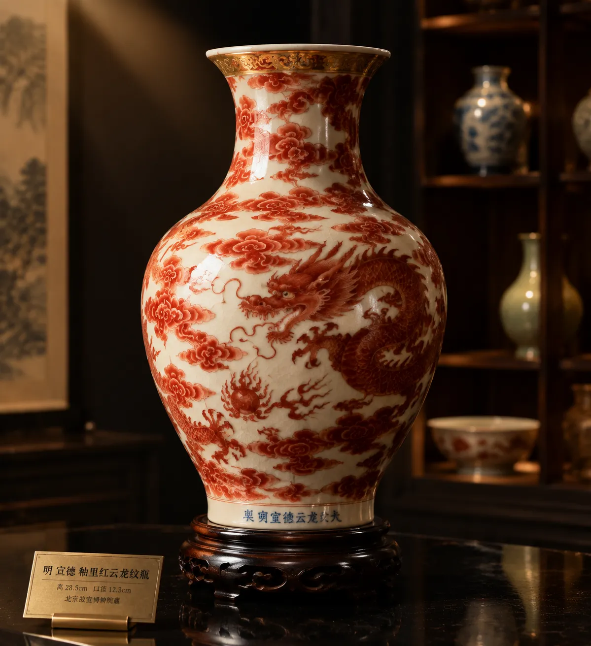 Guochao Antique: Underglaze-red Vase
