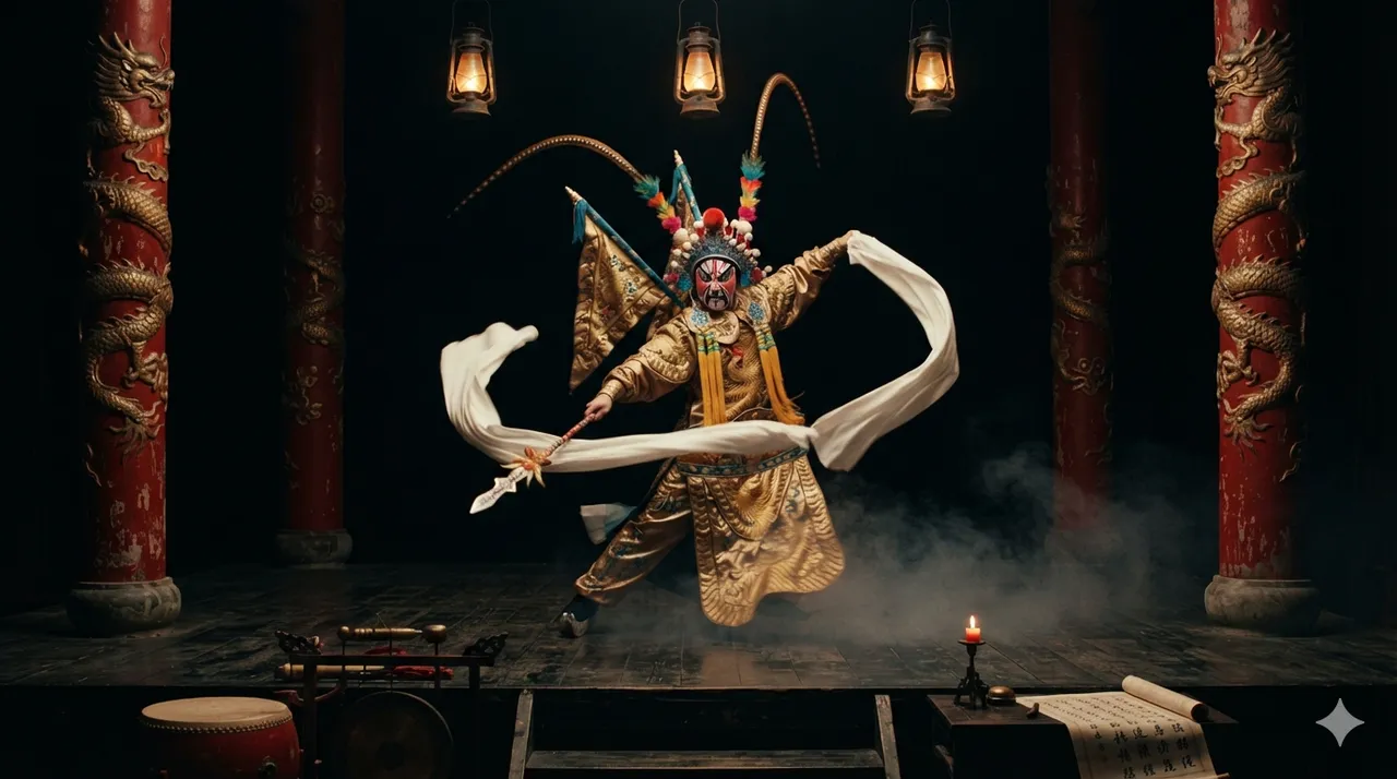 Peking Opera Warrior on Stage