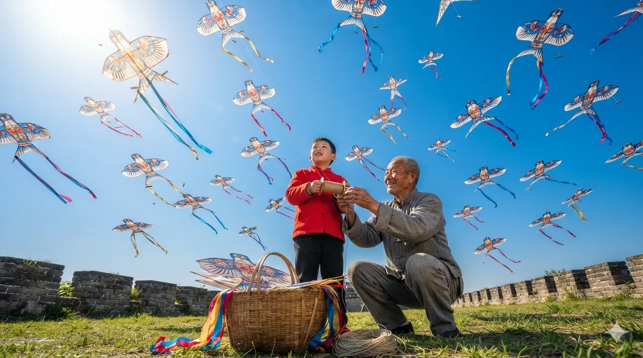 Sand-Swallow Kites in the Spring Sky
