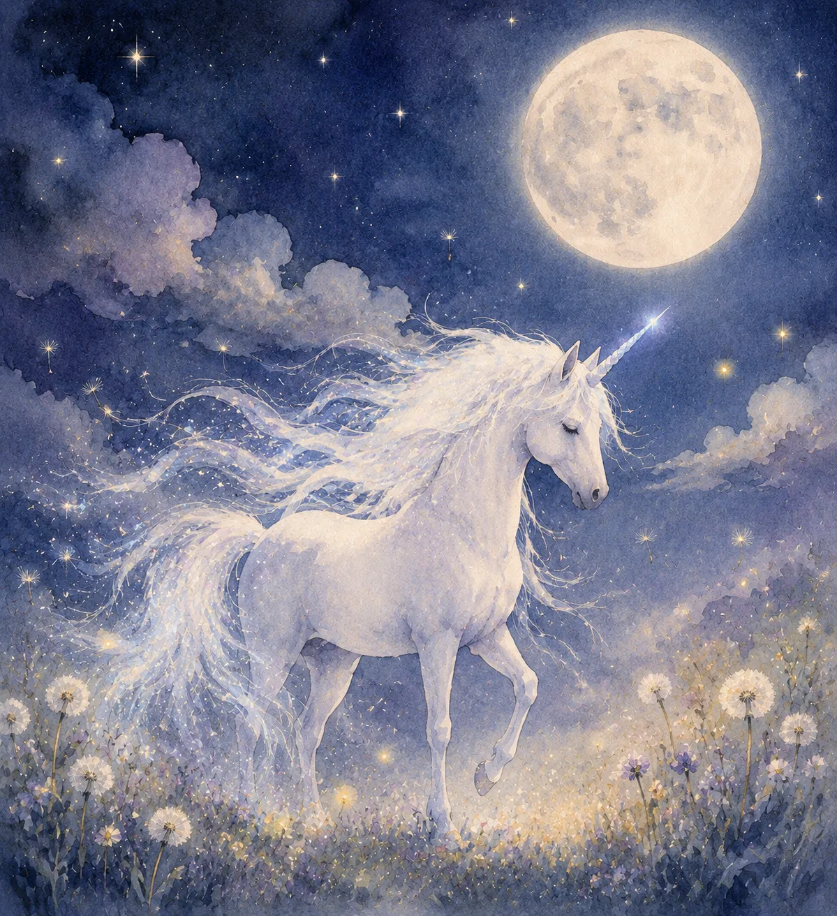插画设计：夜空独角兽 效果图