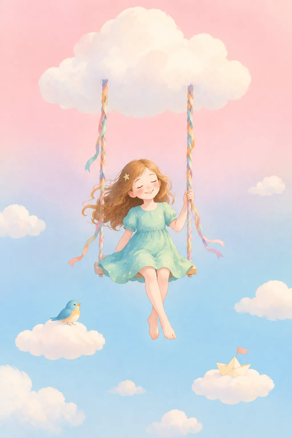 Dreamy Illustration: Cloud Swing