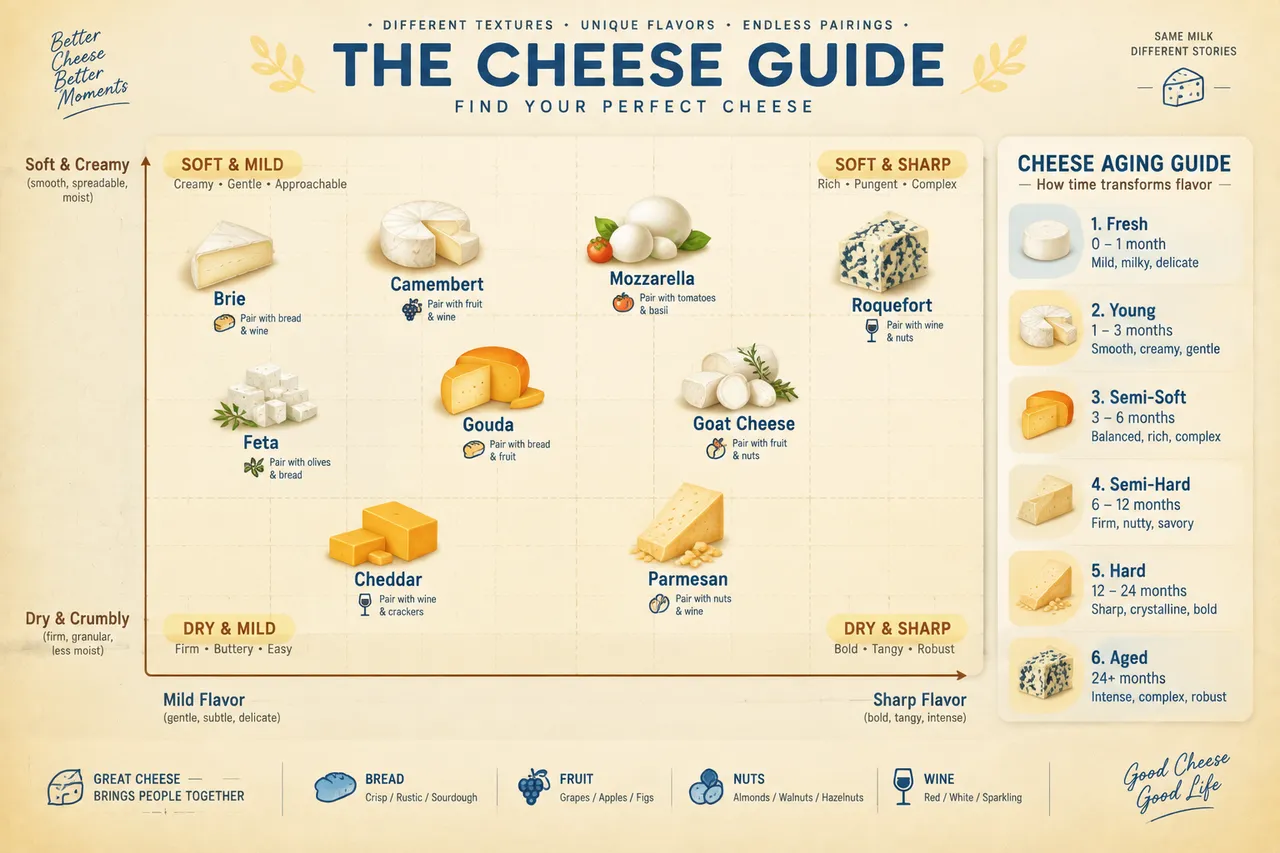 Infografía: Guía de sabores de quesos