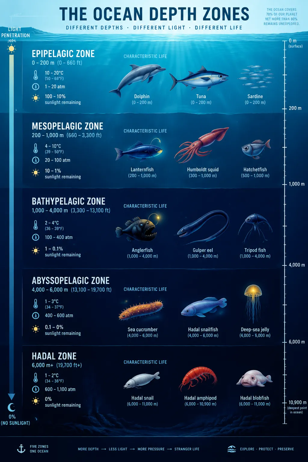 Infographic: Ocean Depth Zones