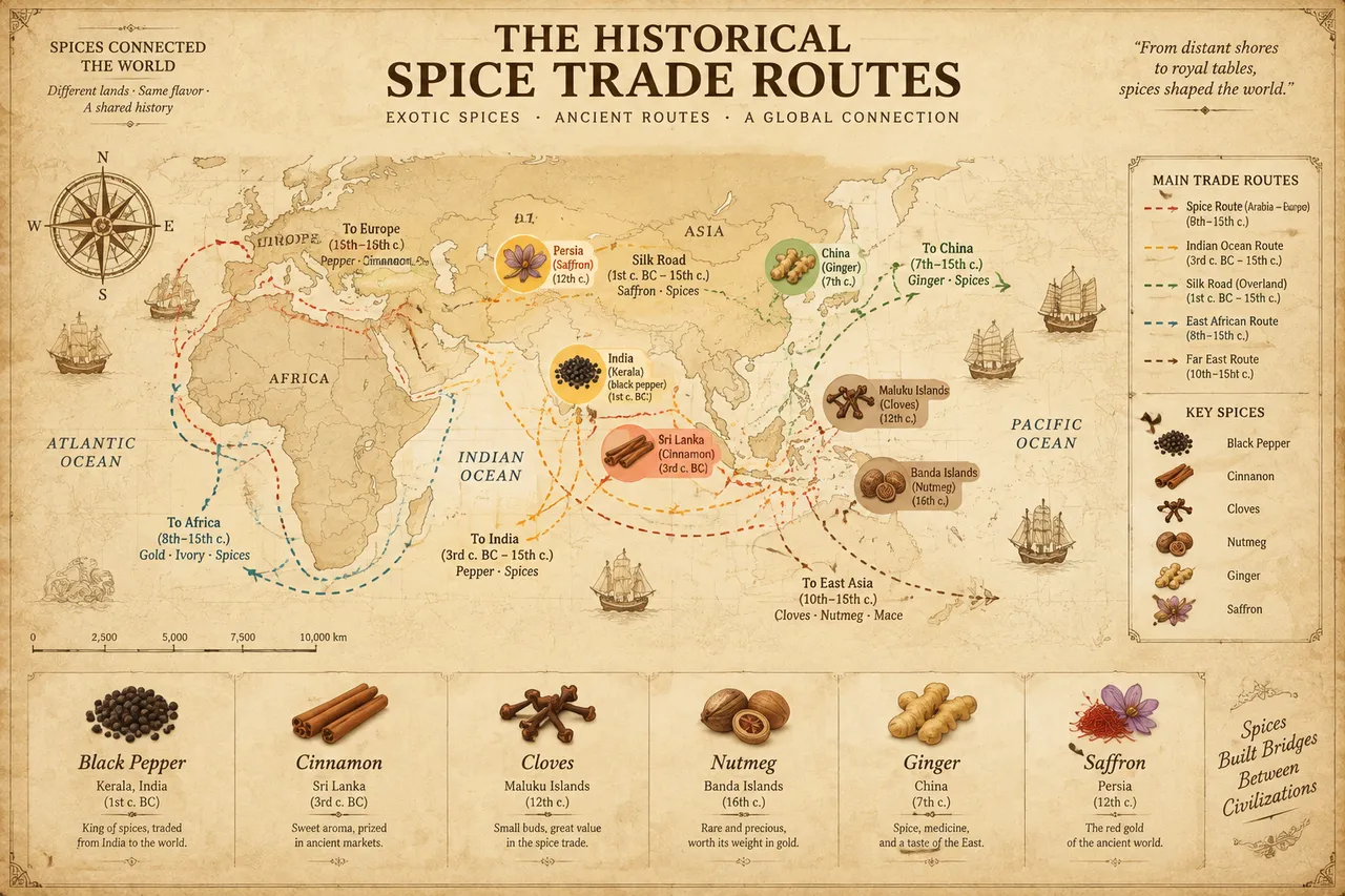 Infographic: Spice Trade Routes