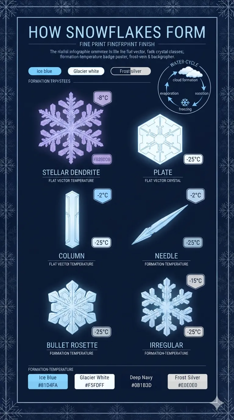 Infographie : comment se forment les flocons de neige