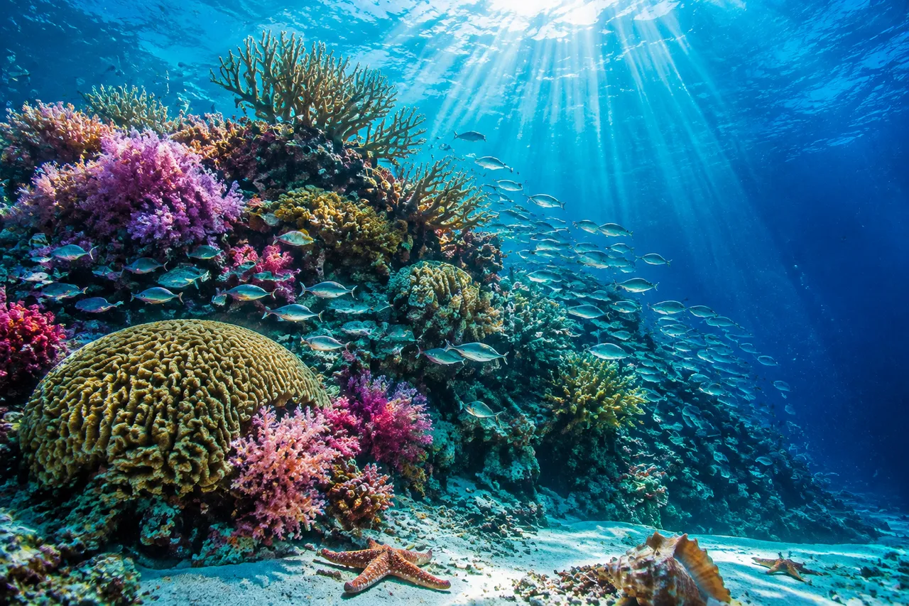 自然风光：海底珊瑚礁 效果图