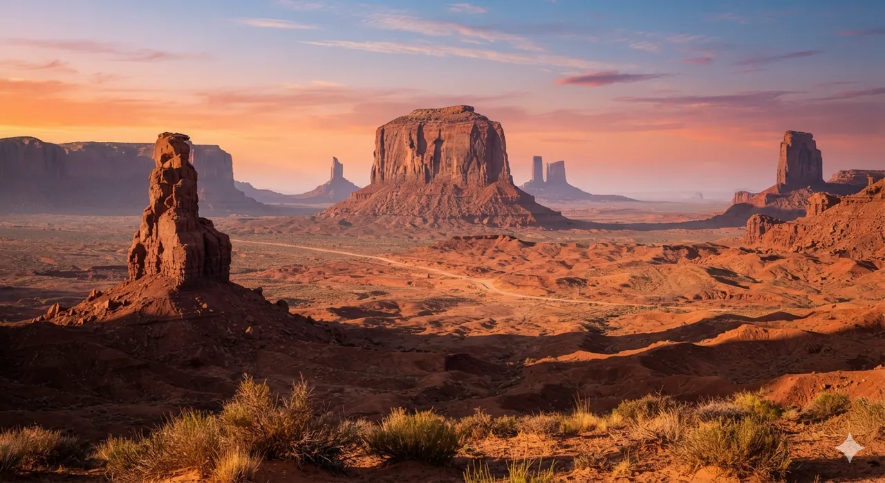 Paysage : Monument Valley au lever du soleil
