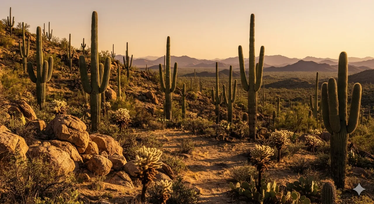 Saguaro Desert at Golden Hour