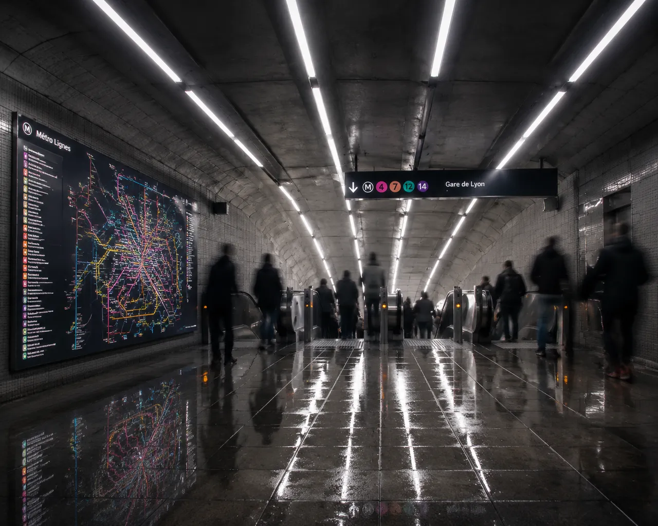写实摄影：地铁站光影 效果图