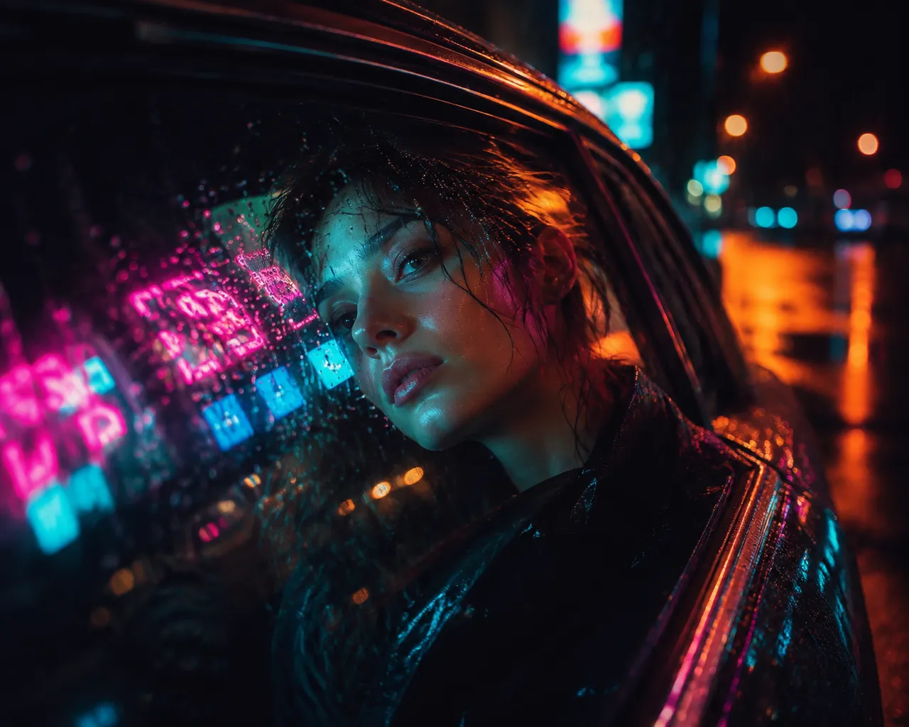 霓虹人像：静夜车窗 效果图
