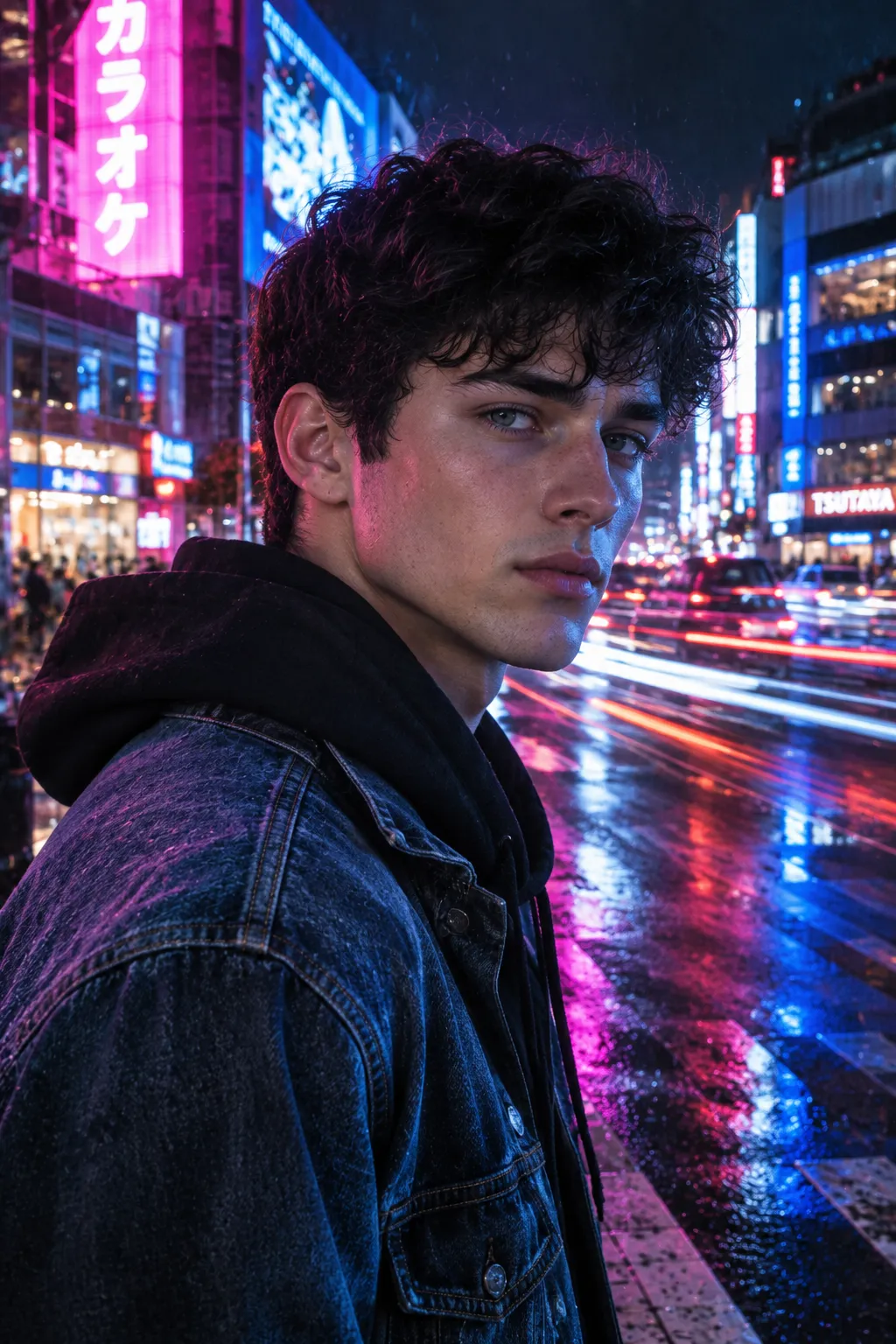 Portrait : Nuit urbaine au néon