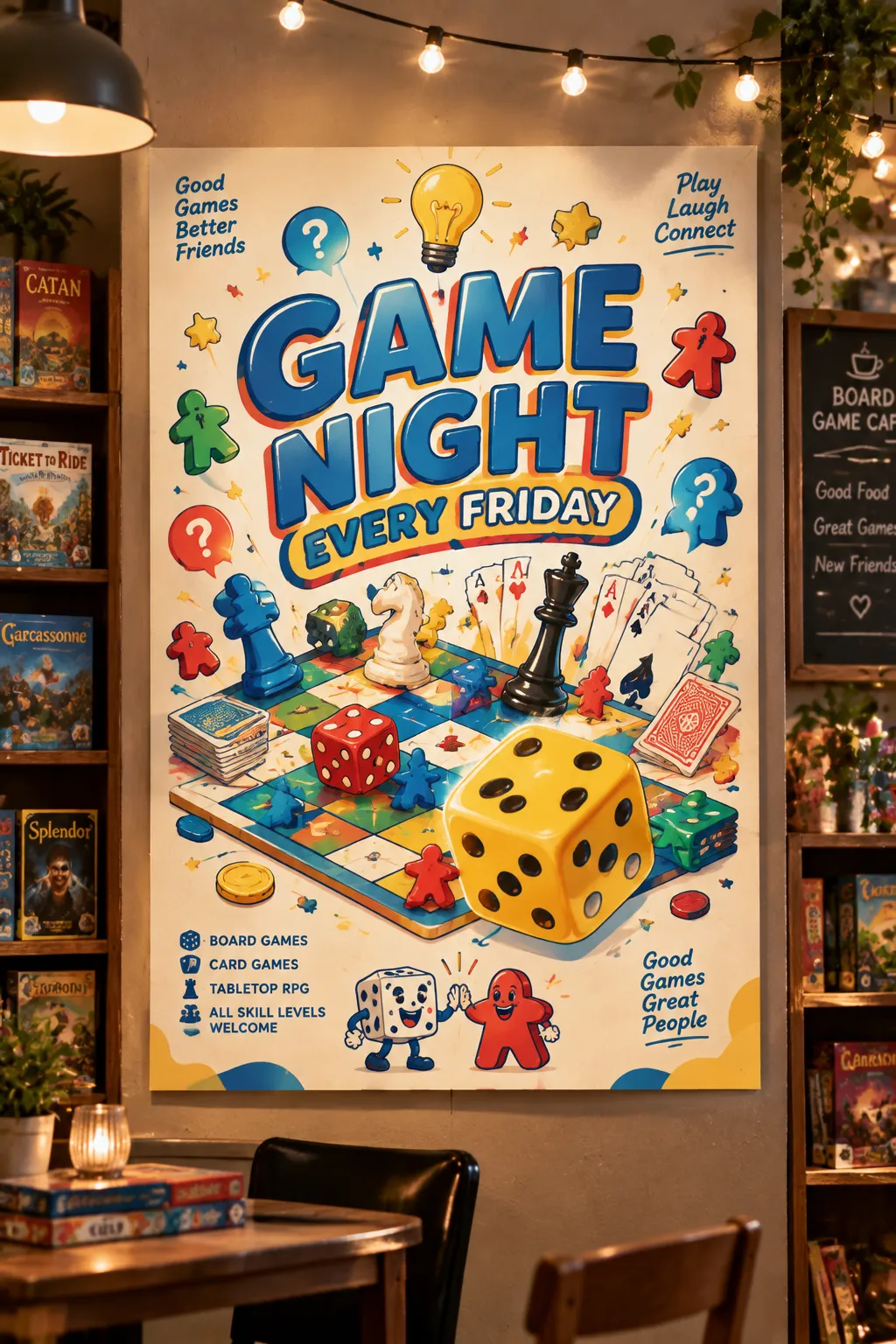 Affiche : soirée de jeux de société