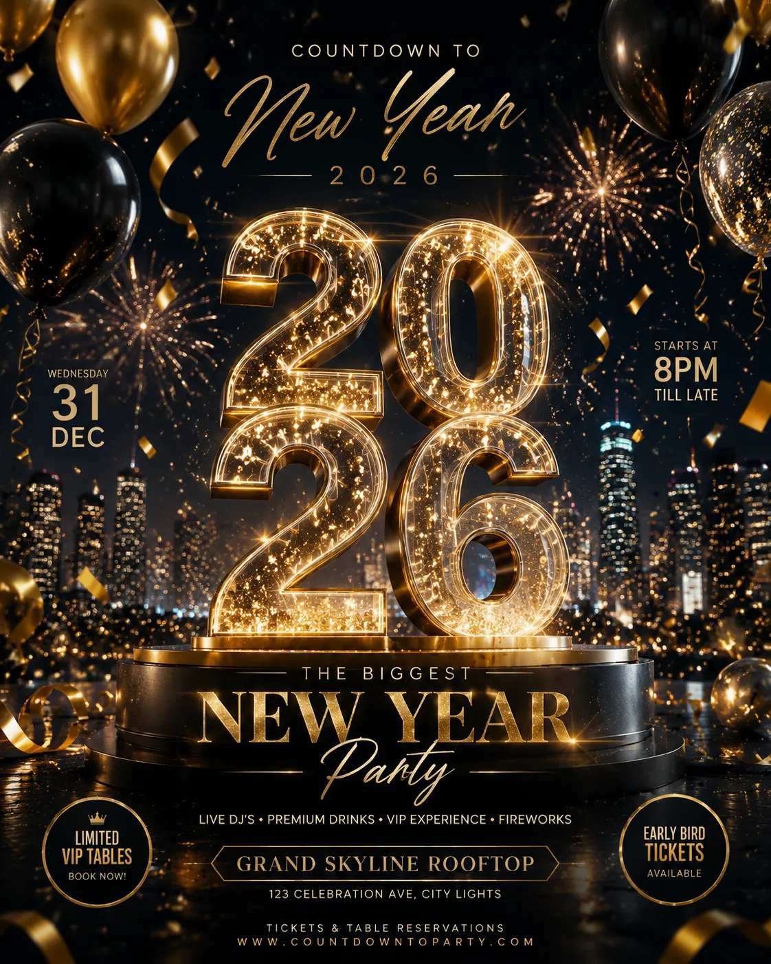 海报 banner：跨年派对海报 效果图