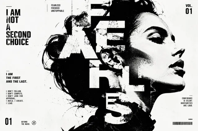 B&W Typography Poster: High-Contrast Layout
