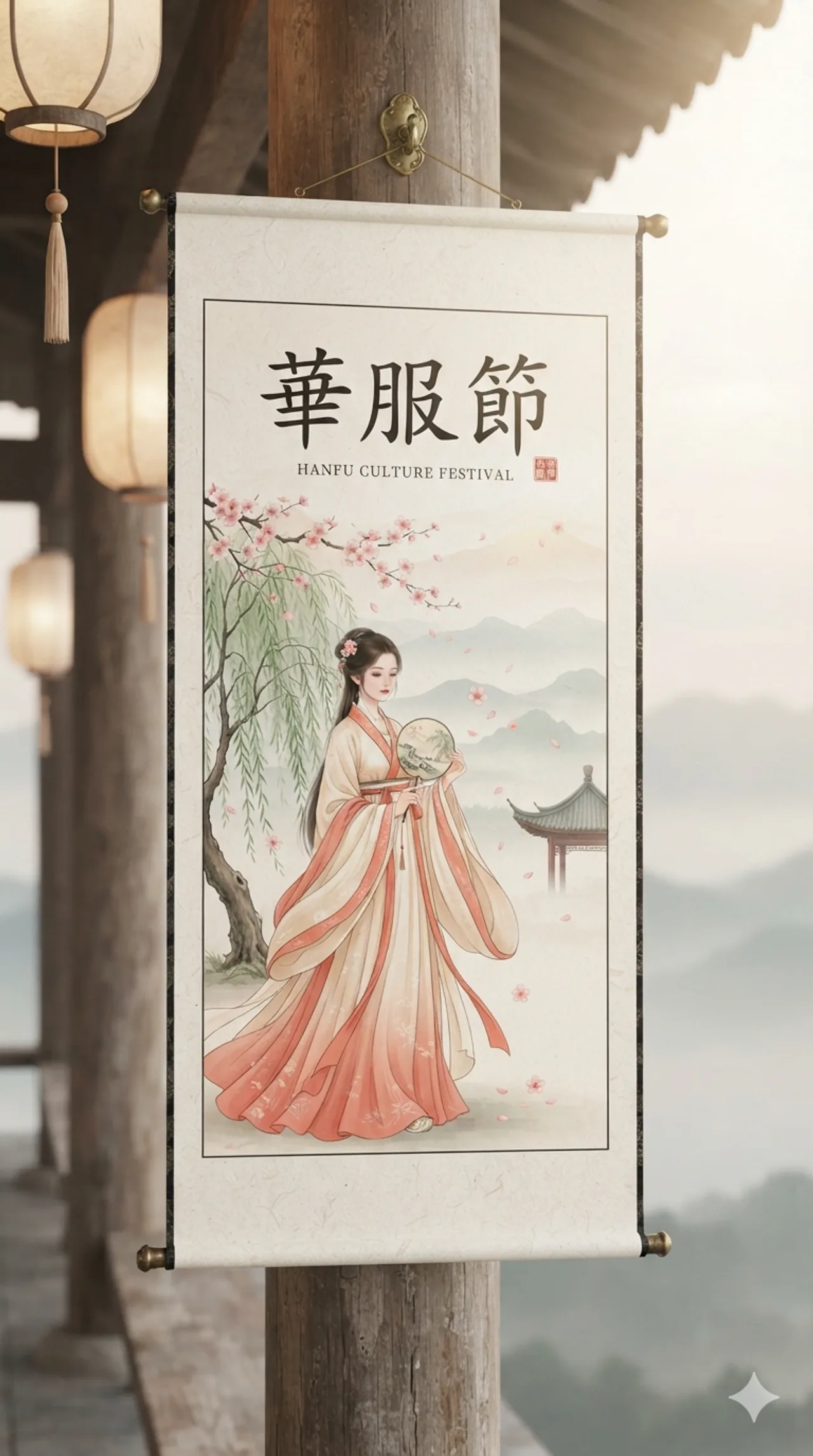 Affiche de style chinois : festival de la culture Hanfu