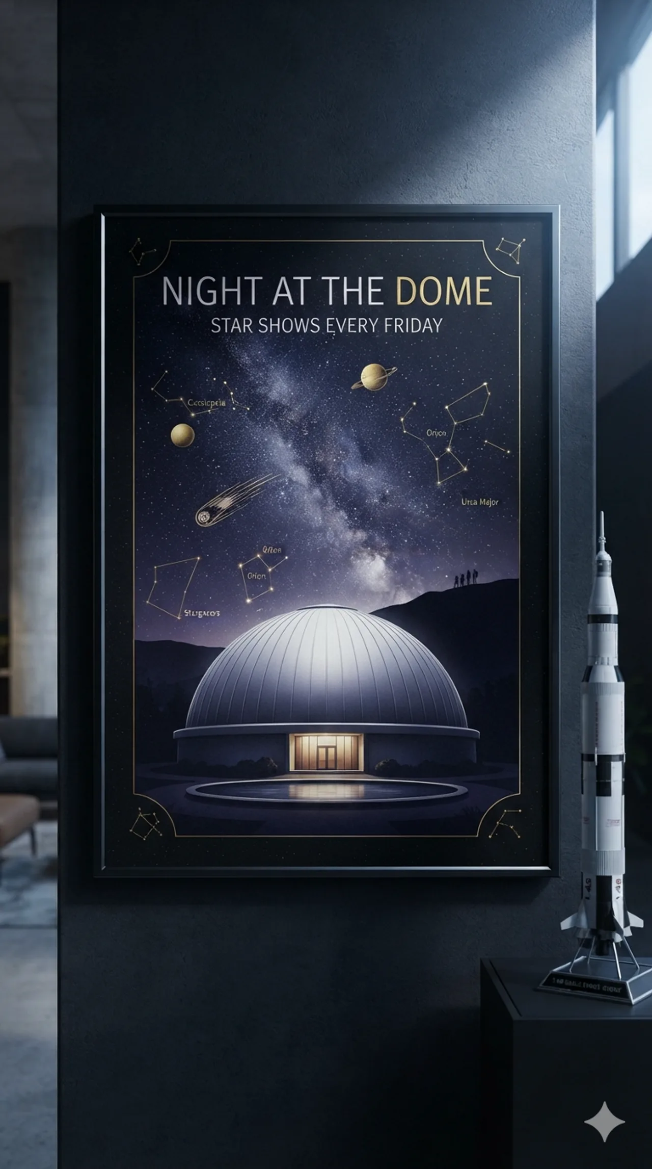 Themenplakat: Nacht im Planetarium