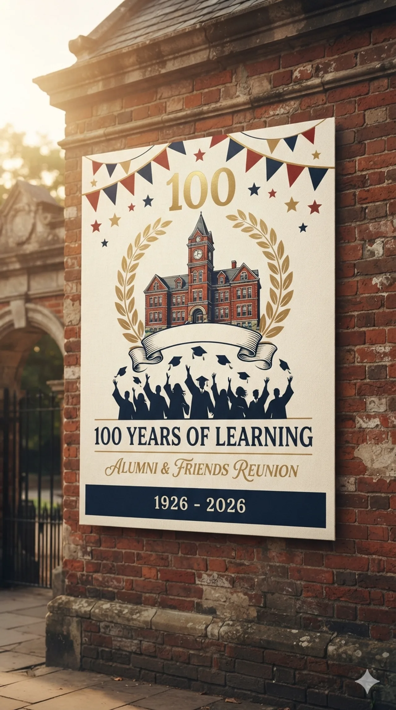 Vintage-Plakat: 100 Jahre Schule