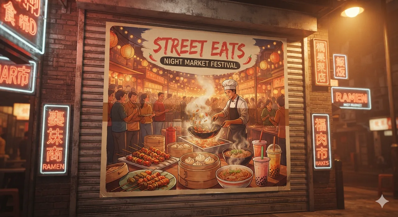 Affiche d'événement : festival de la street food