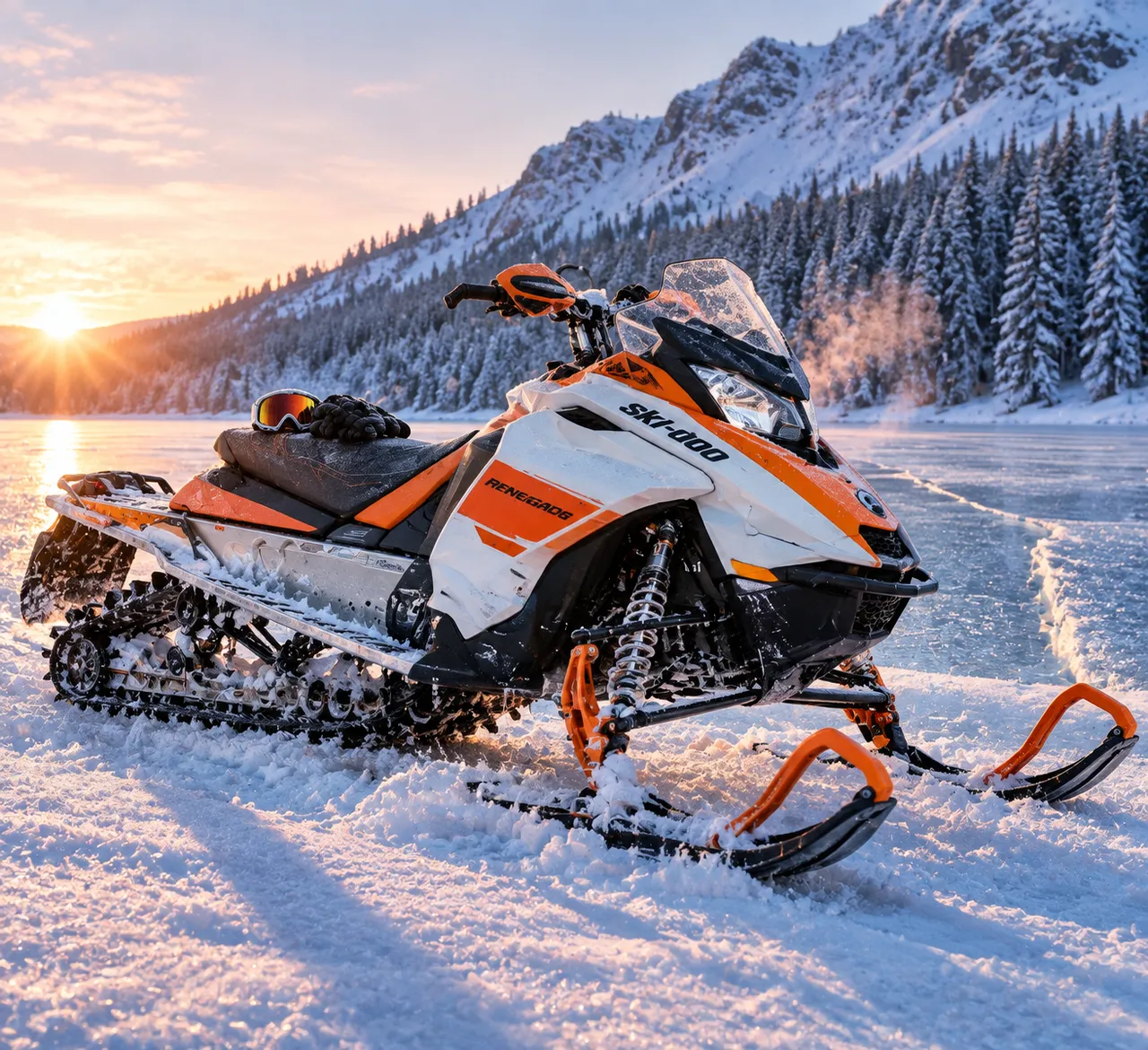 Vehicle Photography: Snowmobile on a Frozen Lake
