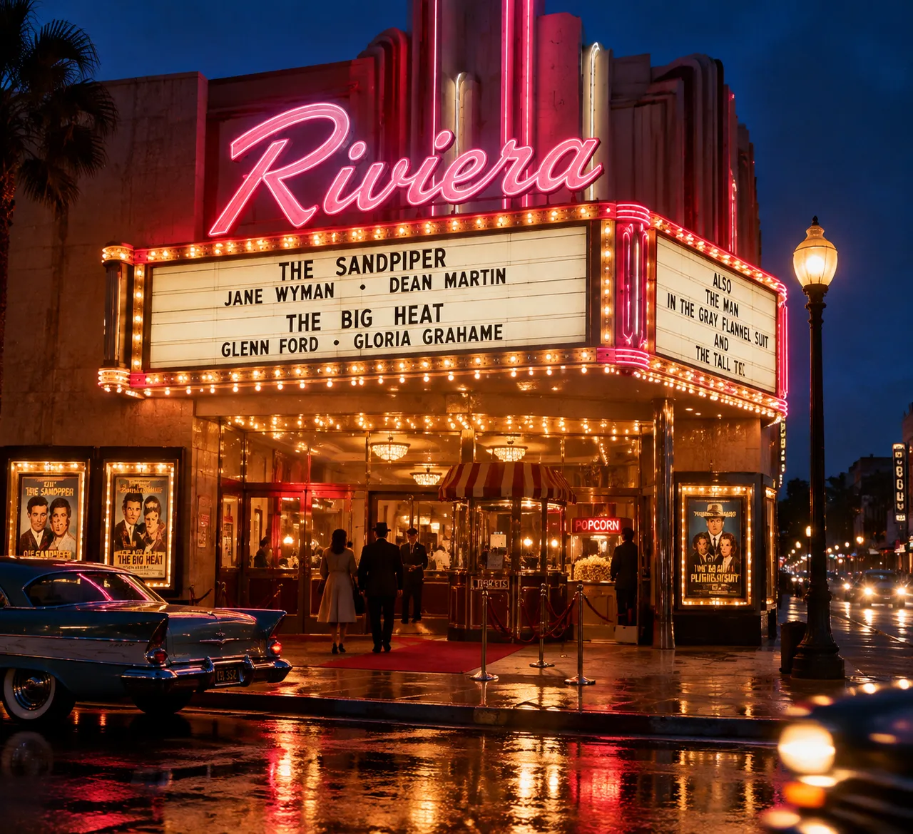 Vintage Photography: Neon Movie Theater Marquee