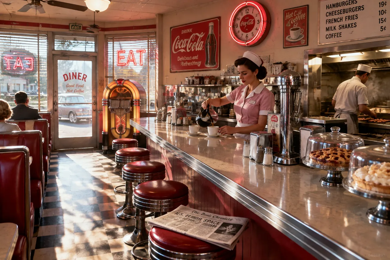 Vintage Photography: 1950s American Diner