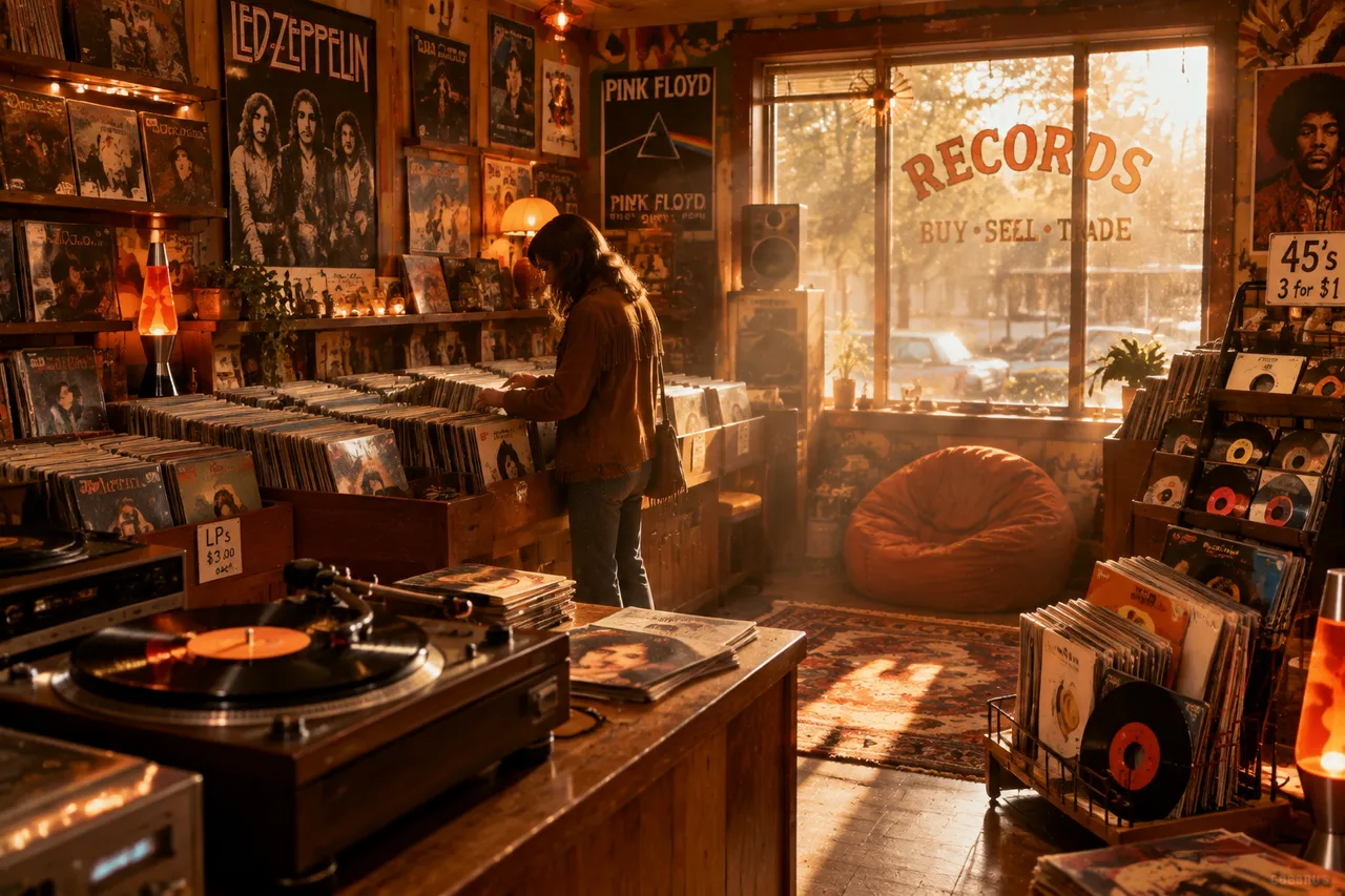 ノスタルジックシーン：70 年代のレコード店
