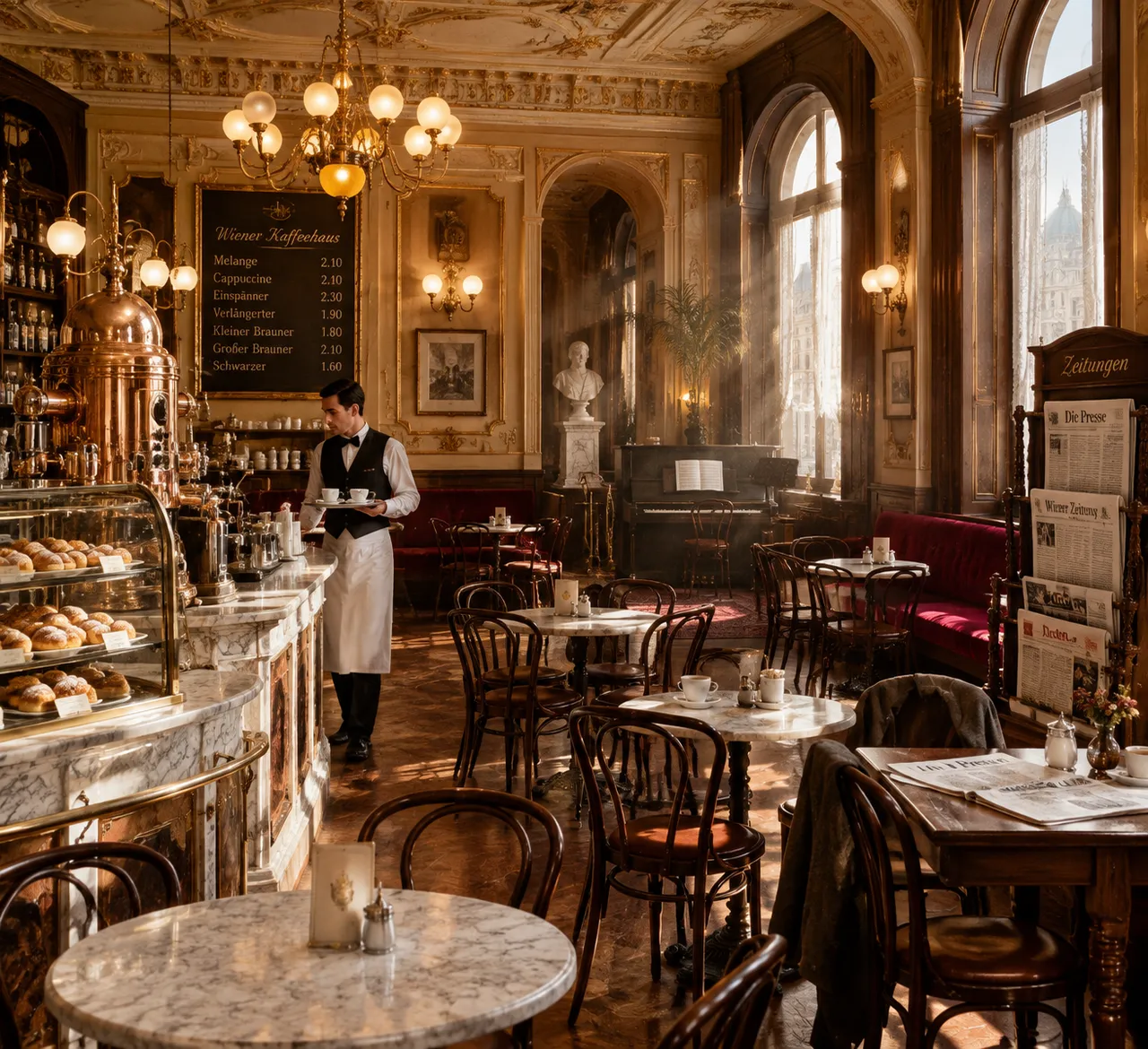 Vintage Photography: 1950s Viennese Coffeehouse